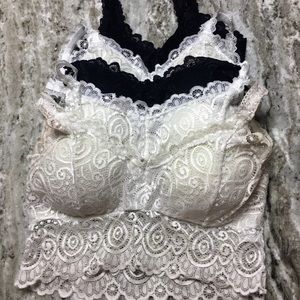 SOLD Lace bralettes set of 5